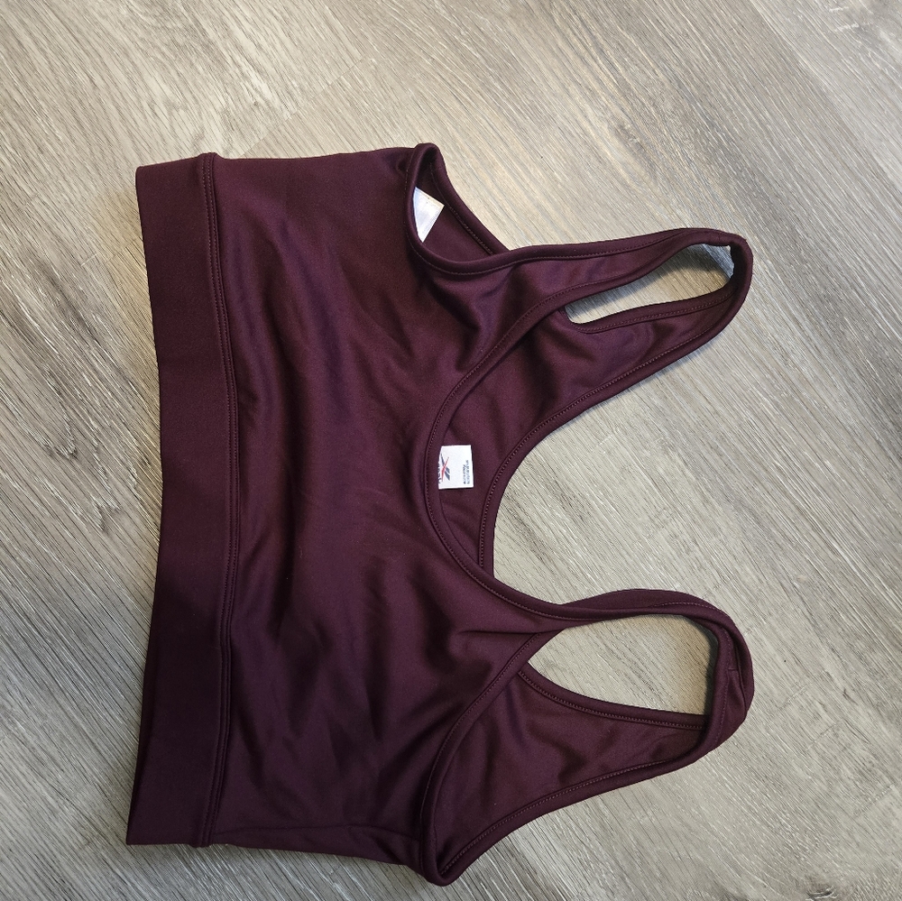 Reebok burgundy logo sports bra, size L - Picture 2 of 3